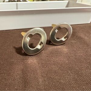 2 pieces NICKEL Vintage Coach Turnlock Faces Replacement Parts Hardware